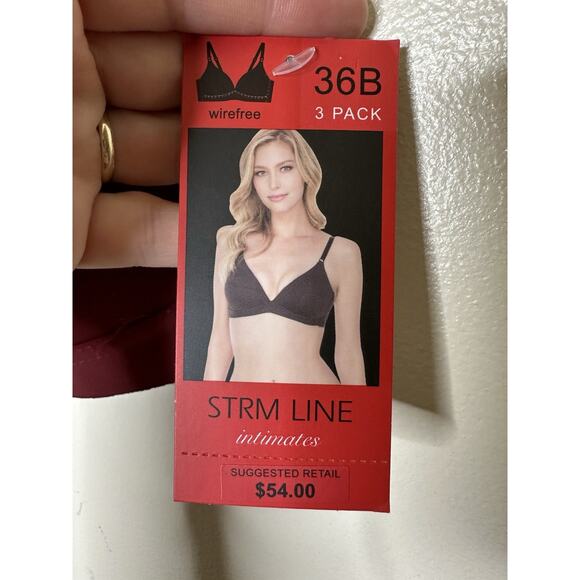 Strm Line Wireless Bra Size 36B Dark Red Lightly Padded NEW - Picture 4 of 7